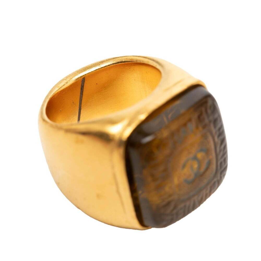 CHANEL Gold Logo Ring - Picture 3 of 5